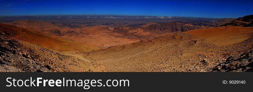 Panorama of desert mountains of Jordan. Panorama of desert mountains of Jordan