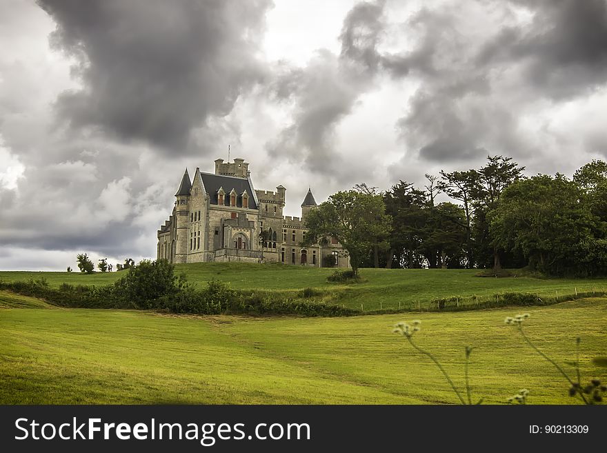 White and Black Concrete Castle on Daytime