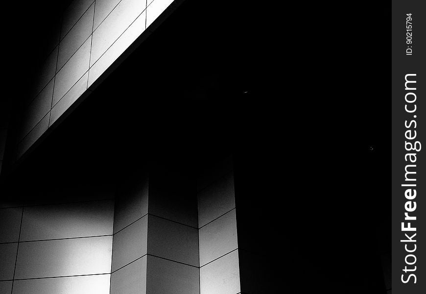 Exterior of modern contemporary building in black and white. Exterior of modern contemporary building in black and white.