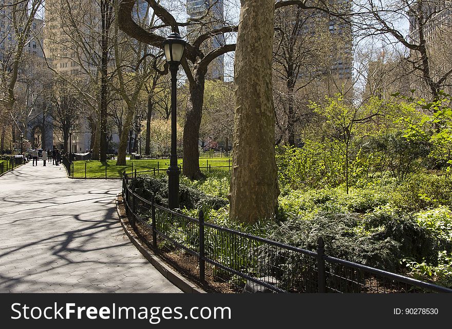 Black Metal Fence Near Person Walking During Daytime