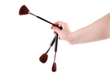 Cosmetic Brushes Royalty Free Stock Images