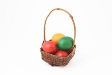 Basket With Easter Egg Royalty Free Stock Images