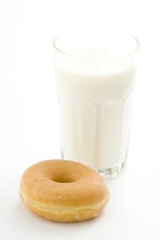Breakfast Glass Of Chocolate Milk And Donut Stock Image Breakfast Glass Of Chocolate Milk And Donut Stock Image
