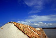 Sea Salt Heaps Covered Terracotta, Trapani Stock Images