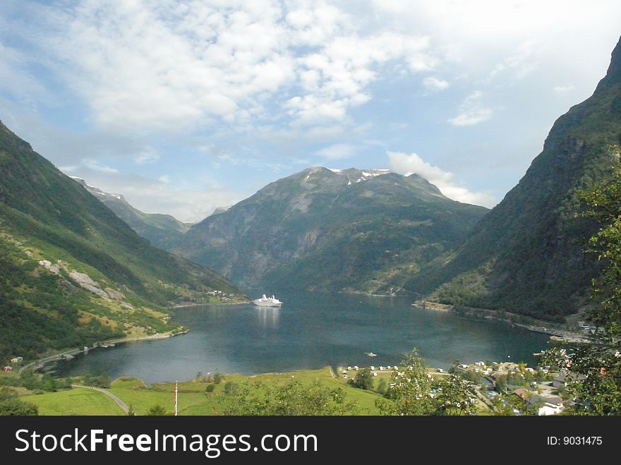 The famous Norwegian fjord in summer. The famous Norwegian fjord in summer