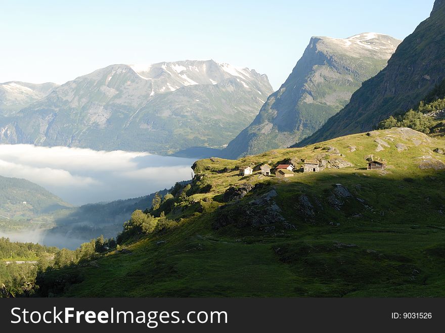 Farm in the nearby of Geiranger. Farm in the nearby of Geiranger