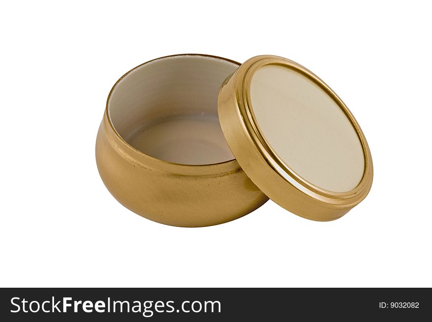 Brass box on a white background, isolated