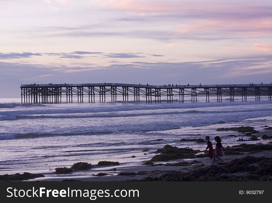 Children playing on beach