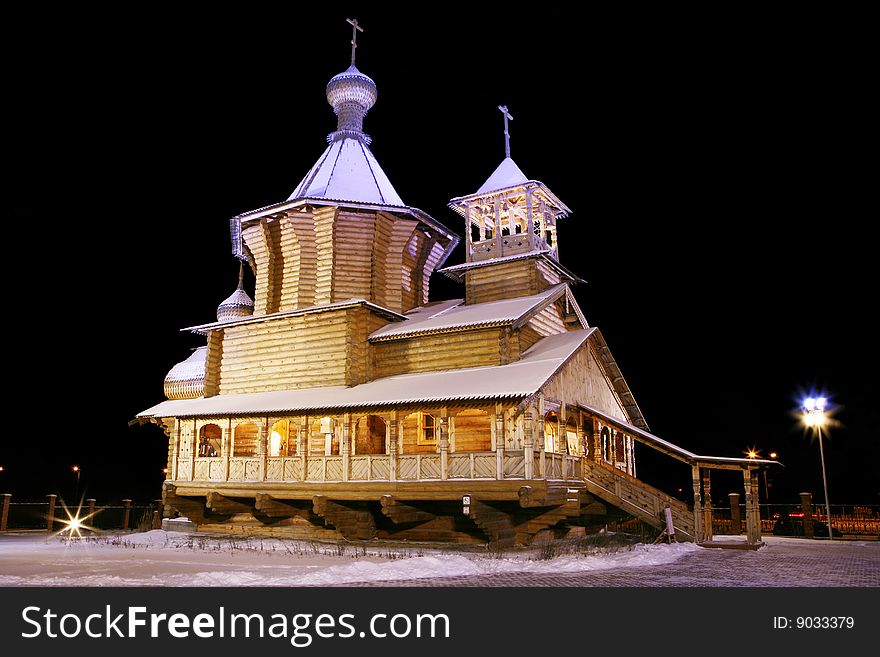 The Old-time Wooden Church.