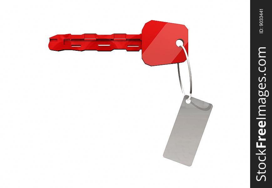 Red key whith blank table on white background. Red key whith blank table on white background.