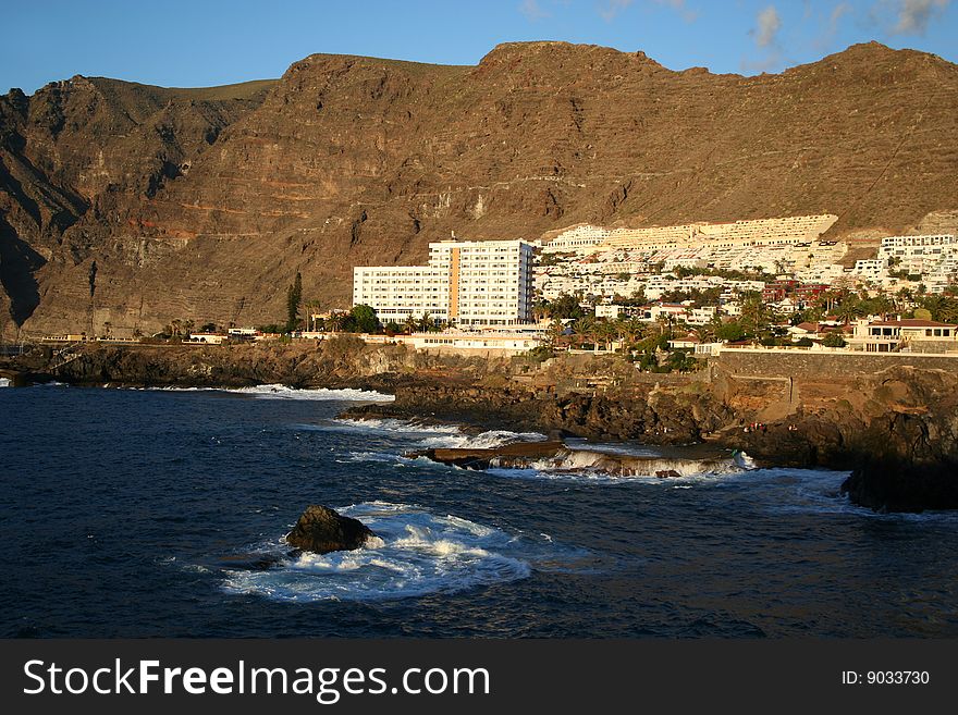 Sunset on Cliffs of the Los Gigantes (Acantilados de los Gigantes) Tenerife, Spain