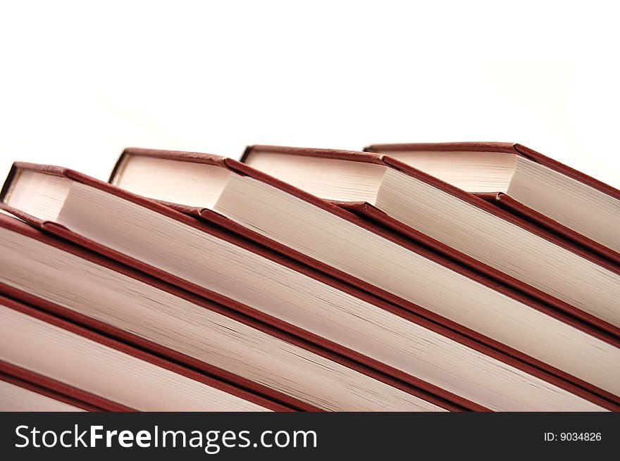 Books on white background- closeup. Books on white background- closeup