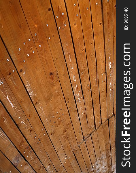 Ceiling made out of wooden beams. Ceiling made out of wooden beams