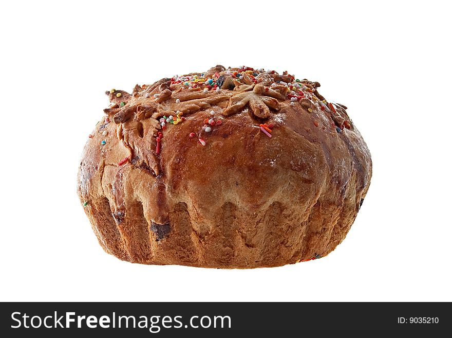 Easter cake on the white background