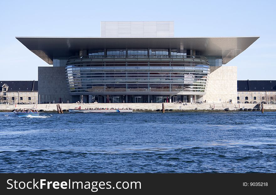 The impressive modern opera house in Copenhagen. The impressive modern opera house in Copenhagen