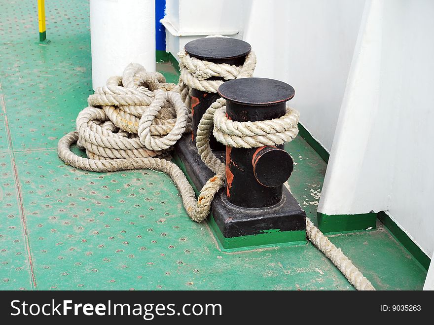 Rope on a small ship