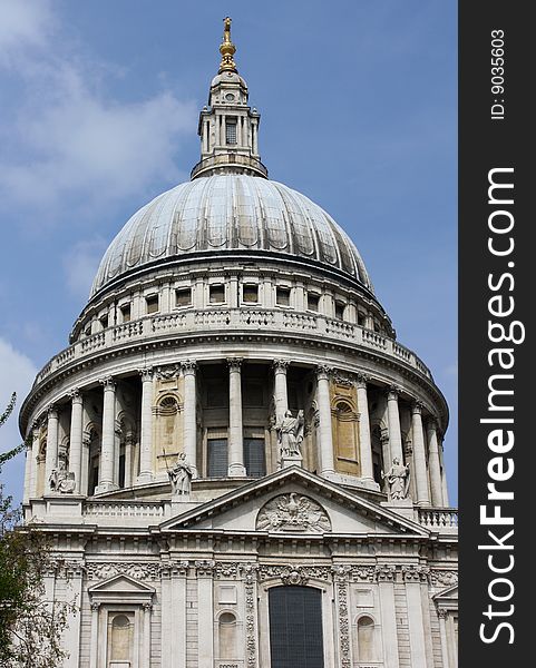 Close up of St Paul's Cathedral dome in London, UK. Close up of St Paul's Cathedral dome in London, UK