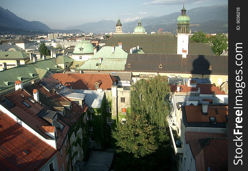 Roofs of Innsbruck viewed from the city tower