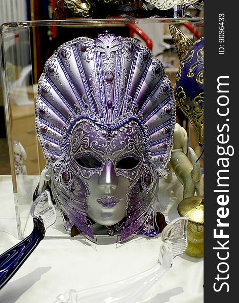 Expensive Venetian Mask on a store window