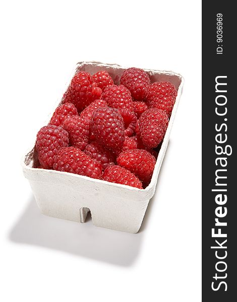 Fresh Raspberries In A Tray