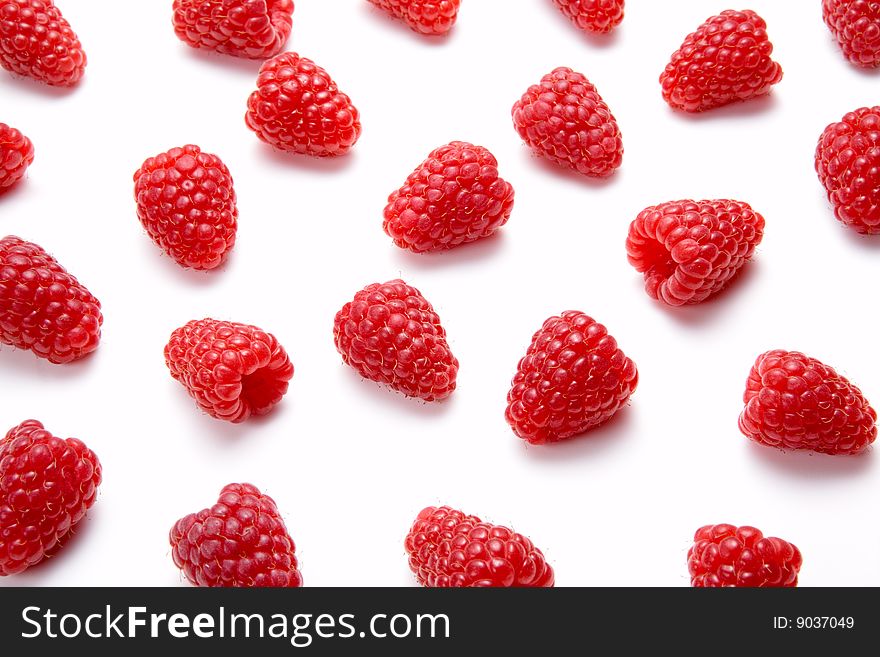 Fresh Raspberries Isolated