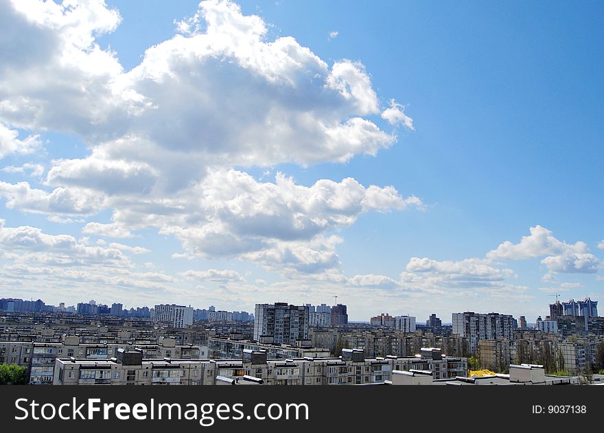 Thousand of roofs against cloud sky background. Thousand of roofs against cloud sky background