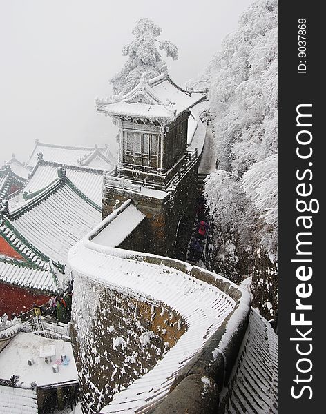 Wudangshan Mountain Scenery In Winter