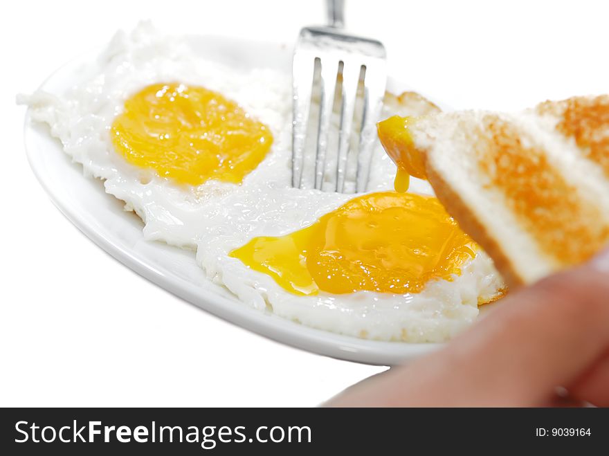 Western Breakfast with white background. Western Breakfast with white background