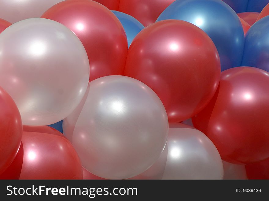 Air colored marbles, decoration of celebrating.