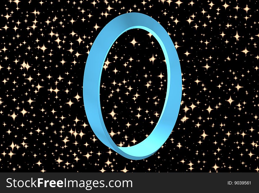 A blue coclored mobias strip against an astral background
