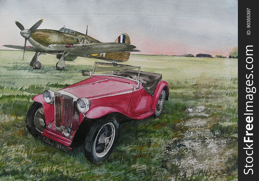MG &amp; Hawker Hurricane unframed watercolour 42cm x 28cm approx www.theartroomtelford.co.uk/page96.html theartonlinegallery.com/artist/john-lowerson/. MG &amp; Hawker Hurricane unframed watercolour 42cm x 28cm approx www.theartroomtelford.co.uk/page96.html theartonlinegallery.com/artist/john-lowerson/