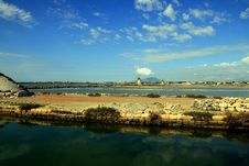 Trapani, Salt Bassins And Mills Royalty Free Stock Images Trapani, Salt Bassins And Mills Royalty Free Stock Images