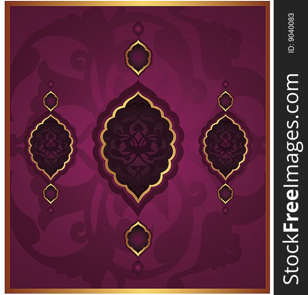 Traditional ottoman gold illustration design. Traditional ottoman gold illustration design