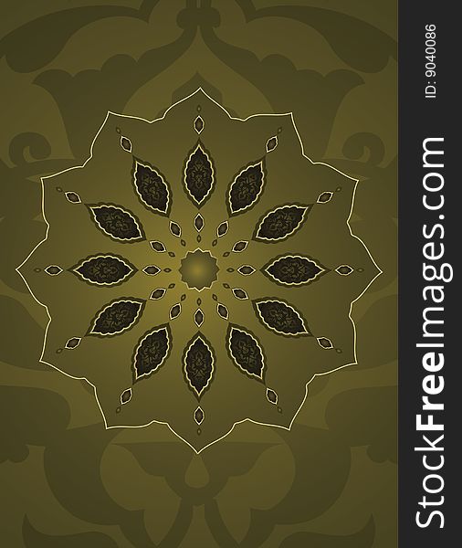Traditional ottoman gold illustration design. Traditional ottoman gold illustration design