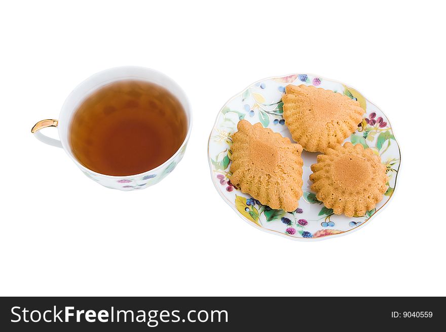 Tea and a biscuit with nuts. Tea and a biscuit with nuts