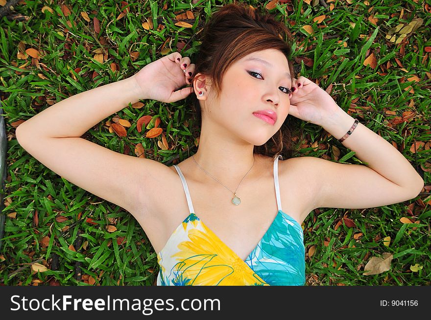 Different poses of female portraits.