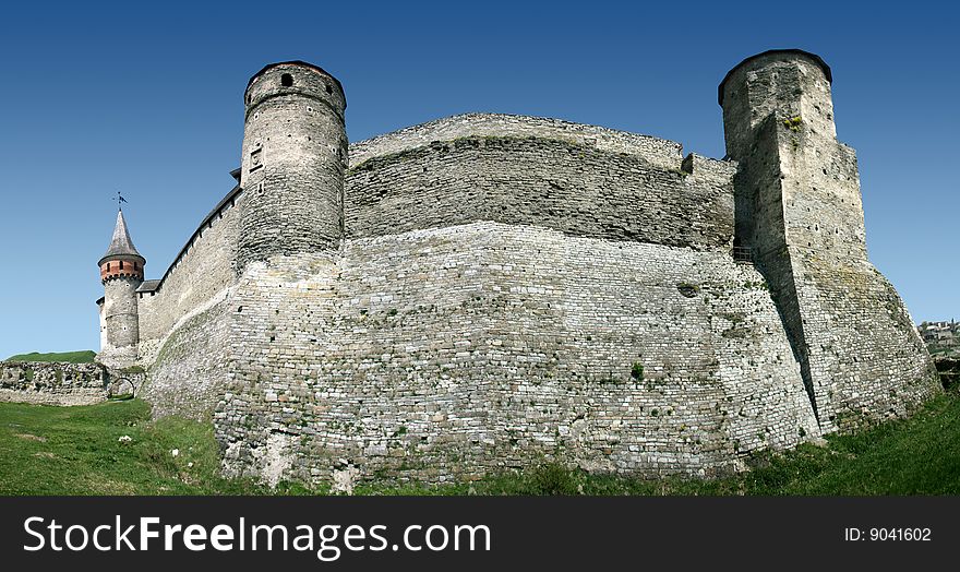 Panorama of an old fortress in Kamyanets Podolsky Ukraine
