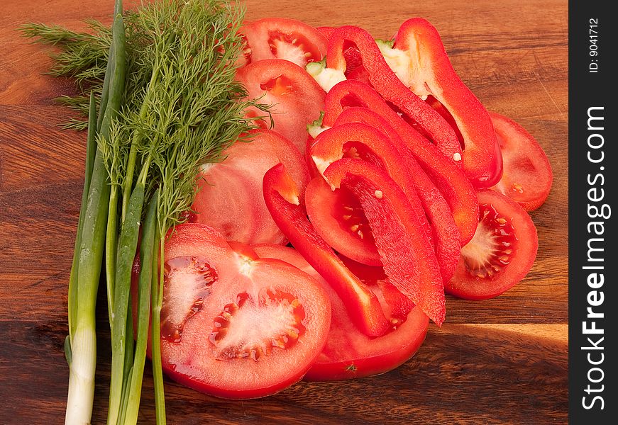 Vegetables on cutting board