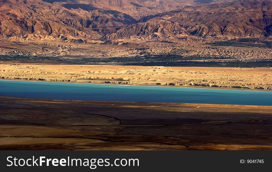 Dead sea view of ancient city Masada