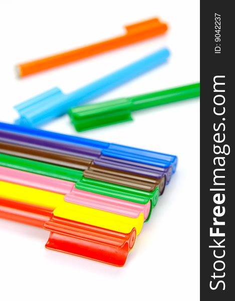 Marker pens isolated against a white background. Marker pens isolated against a white background