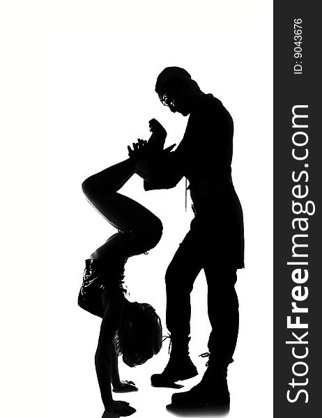 Silhouette of the man and woman