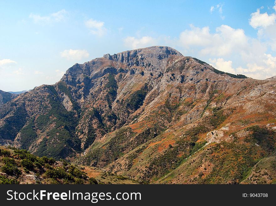 The mountain of Monte Scuderi, near Messina, in Sicily. The mountain of Monte Scuderi, near Messina, in Sicily.