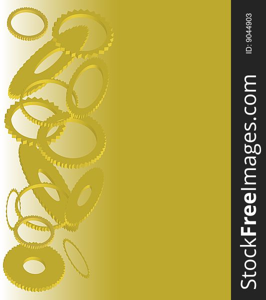 Abstract gear background.Gold and White.