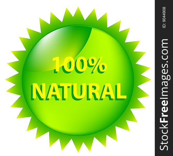 One Hundred Percent Natural Green Graphic. One Hundred Percent Natural Green Graphic.