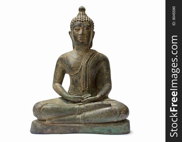 Meditating Buddha isolated on white background