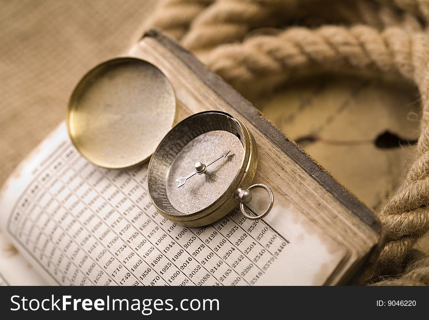 Old Compass And Rope