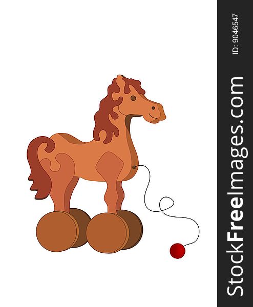 Children's toy-horse on wheels. Children's toy-horse on wheels