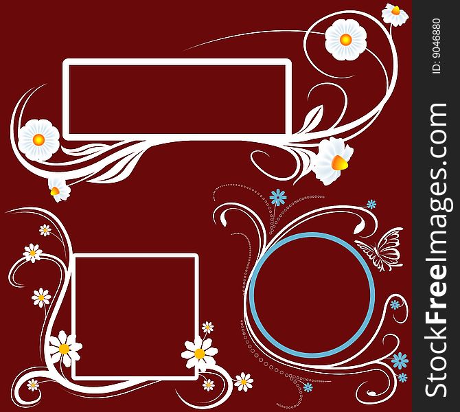 Floral Banners 03 - white banners as vector illustration