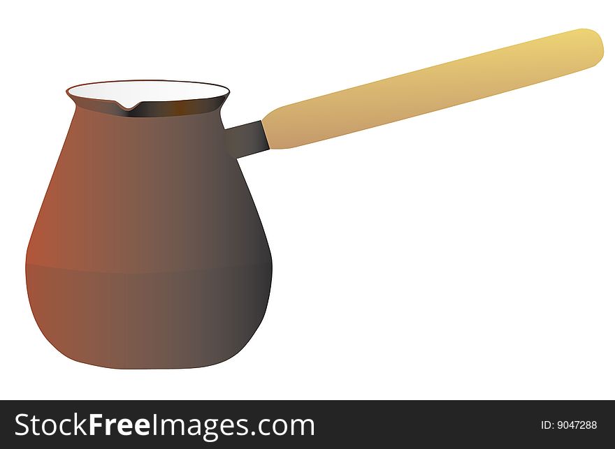 The traditional morning coffee. Vector illustration