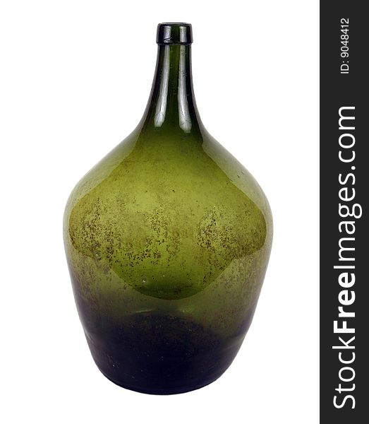 Antiquarian glass bottle for liquid products. It was used the last centuries